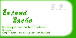 botond macho business card